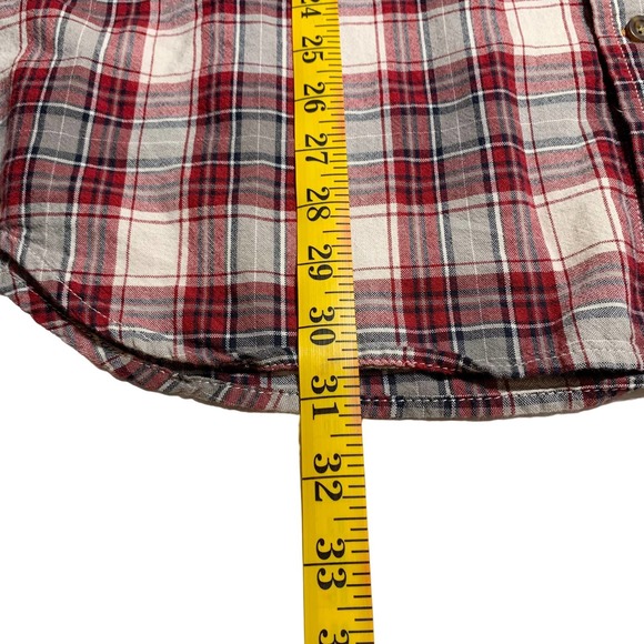 Carhartt | Men | Red Plaid Relaxed Fit Short Sleeve Button Down Shirt | Large - Picture 6 of 11